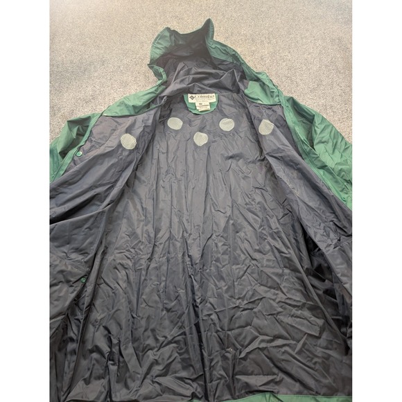Columbia Jacket Mens 2XL Green Hooded Rain Parka Drawstring Outdoors Coat - Picture 7 of 12